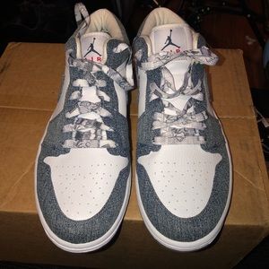 Women’s Air Jordan 1 (I) Low – White / Denim